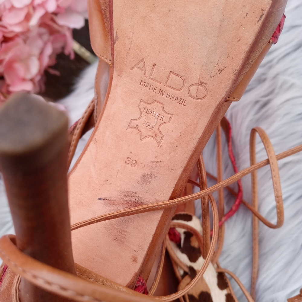 Aldo strappy wood heels size39 - Picture 4 of 8